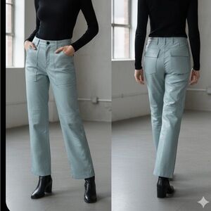 Zara Sky Blue Textured Trousers